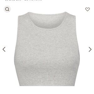 Skims COTTON RIB SUPER CROP TANK | LIGHT HEATHER GREY - LIGHT HEATHER GREY M